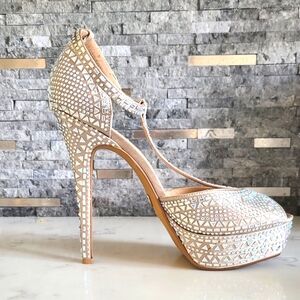 Thalia Sodi Rhinestone platform pumps 9.5